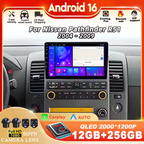 Android 16 car radio For Nissan Pathfinder R51 2004 - 2009 Multimedia Video Player CarPlay Navigatio