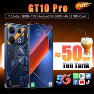 5G Phone 16GB RAM 1TB ROM Android 14 6800mAh Big Battery 7.3 Inch Dual SIM Handphone COD Ready Stock