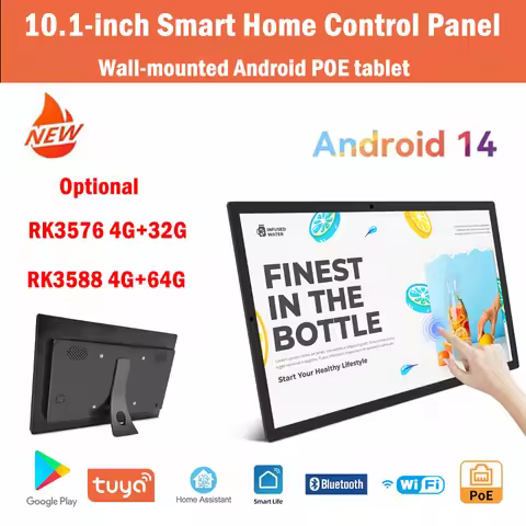 Ultra-thin 10.1-inch smart home control panel, wall-mounted Android 14 POE tablet, optional RK3576/R