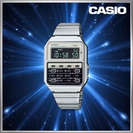 CASIO Vintage Series Digital Watch with 8-Digit Calculator Function CA-500WE-1A Unisex Metal Band Go