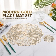 RAMADAN SPECIAL Hollow Modern PVC Golden Placemat Table Mat Table Runner Coaster ALAS MEJA  ALAS CAW