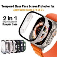 2 in 1 Screen Protector for iWatch Series 8 Ultra 49mm 41mm 45mm Tempered Glass Bumper Case Cover for iWatch 8 Ultra 49mm