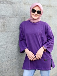 Kaos Oversize Polos Wanita Ungu / Oversize Jumbo Wanita / Baju Atasan Wanita Oversize Polos Ungu