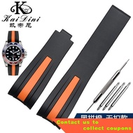 Applicable to Rolex Single Scarlet Letter/ /Meidu Strap Waterproof Silicone Rubber Watch Strap20 22mm P7RW