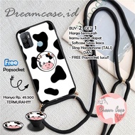 [SS] Softcase glass kaca Sling OPPO A53/A33 [M266] Sapi cow Free nama untuk OPPO A53 Softcase OPPO A