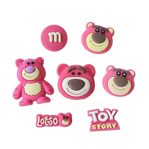 7PCS Lotso Huggin' Bear Shoe Charms PVC Accessories Child Universe and space science For Party Xmas 