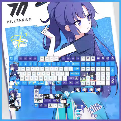 Blue Archive Hayase Yuuka 131 Keycaps PBT Keycaps Mechanical Keyboard Game Customization