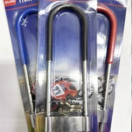 MOTOR MOTORCYCLE FORK LOCK U SHAPE WITSH 2 KEYS LC135 KRISS EX5 Y15 Y5ZR RS150R