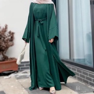 Muslim Women's Dress 2-Piece Set with Belt Women's Robe Two-Piece Set