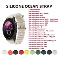 [Ready Stock] Silicone Ocean Strap Band for Garmin Vivoactive 5 / Forerunner 55 / Venu / Venu Sq / Move / Approach S42