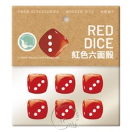 [Neuschwanstein Castle Board Game] Red Six-Sided Dice-16mm-6 Pcs