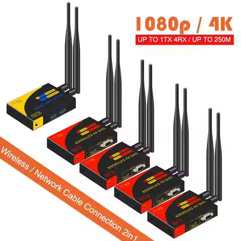 5G 200M 1080p 4k Wireless Audio Video Transmitter and Receiver HDMI VGA Ethernet Cable Extender for 