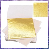 [r3jylk02.vn] 200 Piece Gold Sheets Gold Foil for Art Gilding Flakes Multipurpose 8.5x8 cm Gold Leav