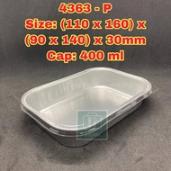 TAPAU - 4363-P [ 5sets ± ] Aluminium Foil Tray with Clear Lid /  Rectangular Foil Tray 4363