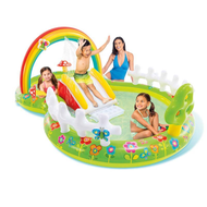 INTEX 57154 สระว่ายน้ำเป่าลมสำหรับเด็กสไลด์มีอุโมงน้ำพุOcean Ball Poo สระว่ายน้ำเด็กInflatable สระว่ายน้ำเด็กสระว่ายน้ำ290*180*104ซ