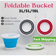 Mixed Colour Portable Bucket✿ Outdoor Water Pail✿ Collapsable Bucket✿Foldable Pail ✿Foot Tub