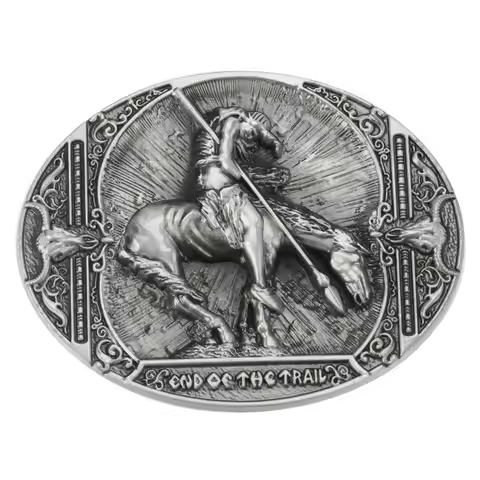 Warrior Belt Buckle Smooth Personality Big Buckle Metal Head K99
