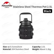 In stock Naturehike 2.5L/3.8L Water Kettle Stainless Steel Mug Thermos 8H Lock Temperature Portable
