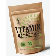 Mother Nature Vitamin D3 10000IU K2 MK-7 Calcium Magnesium B12 Capsules – Lichen Vitamin D3 with Men