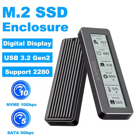 M2 SSD NVMe Enclosure USB 3.2 Gen2 10Gbps PCIe SSD Box M.2 NGFF SATA SSD Case Intelligent Digital He