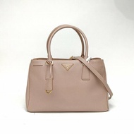 PRADA 殺手包大號灰粉色牛皮肩背包