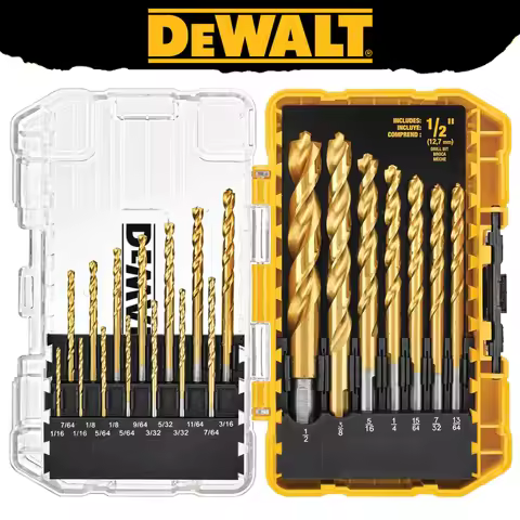 DEWALT Original DW1361 Titanium Twist Drill Bit Set Woodworking Metal HSS High Speed Steel Drill Bit