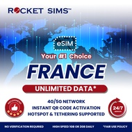 France eSIM Rocket 10-20GB High Speed Data | Email Delivery | Tethering & 24H Support