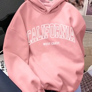 Teen Girls Casual Minimalist American College Style English Letter Graphic Pink Long Sleeve Loose Fi