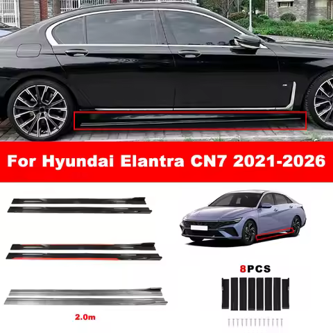 For Hyundai Elantra CN7 2021-2026 Car Side Skirt Splitters Extended Side Spoiler Sport Body Kit Bump