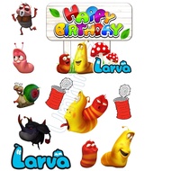 Happy Birthday Topper Cake LARVA (CUSTOM NAME)