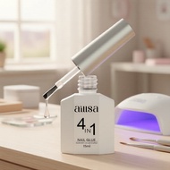 AILLSA Gel Nail Glue for Acrylic Nails, 4-in-1 Super Strong Gel Adhesive for Fake Nail Tips, 15ML La