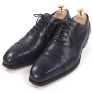 狀況極佳：Carmina Simpsom 飾有圓形鏤空沖孔鞋頭繫帶皮鞋，8 碼，海軍藍，帶防塵袋，西班牙製造。