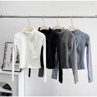 Women's SportsJacket Long Sleeve Stretch Material with front zipper F88