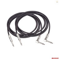 2pcs 3.0-meter 9.8ft Guitar Cable Right Angle 1/4 Inch TS Mono Double Shielded 22AWG Oxygen-Free Cop