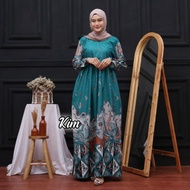 Gamis Batik Sogan Size Jumbo Dress Muslim Women Modern