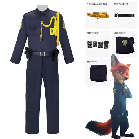 Nick Wilde Cosplay Costume Movie Zootopia Nick Cosplay Police Cosplay Uniform Christmas Halloween Ca
