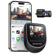 REDTIGER A2 กล้องติดรถยนต์ Dual Camera หน้า-หลัง 2.5K+1080P Dash Cam Car DVR พร้อม WiFi Loop Recordi