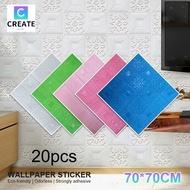 20pcs 70x70cm Big Size 3D Wall Sticker Waterproof Wallpaper for Living Room Bedroom TV Wall