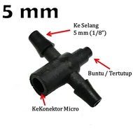 10 Pcs Micro Tee 5 mm Head / Micro Tee 5 mm Head Nepel Cabang 2