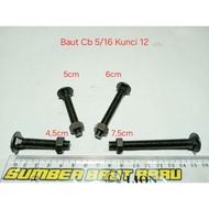 10 sets of Cb 5 Bolts 16 4.5cm - 5cm - 6cm - 7.5cm key 12 fence/s umbrella/s truck bed/s car bumper/