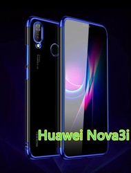 Case Huawei Nova3i เคสหัวเว่ย nova3i เคสนิ่ม TPU เคสใสขอบสี สินค้ามาใหม่ สีดำ สีแดง สีนำเงิน