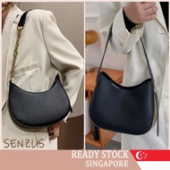 [SG SELLER] Korean Shoulder Underarm Bag Female Small Bag Retro Color Chain Saddle Bag