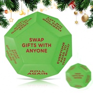 Santa Swap Gift Exchange Dice - 12 Sides Fun Party Game For Christmas, Holiday Family & Friends Gath