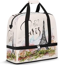 Foldable Travel Duffel Bag, Expandable Sports Gym Bag with Shoes Compartment Weekender Overnight Tot