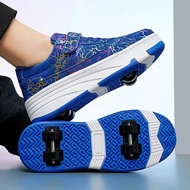 4 Wheel Dual-Use Roller Skates With Detachable Wheels, Kids Sneakers, Boys And Girls Shoes With Whee