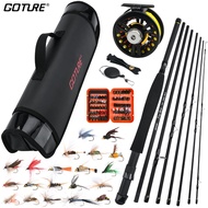 GOTURE Fly Fishing Rod 2.7m 9FT 5/6wt Lightweight Carbon Fiber Fly Rod Joran Pancing Set