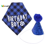 【zssyhtj1.sg】Dog Birthday Party Supplies,Pet Birthday Hat and Boy Doggy Birthday Bandana Set