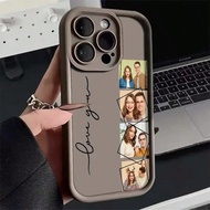 1 Customizable Black Gradient Anti-Fall Name Image Phone Case, Compatible With Apple 17, 16 Pro Max,