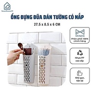 Ống Đựng Đũa Dán Tường Bằng Nhựa Có Nắp, Hũ Đựng Đũa Gắn Tường Nhỏ Gọn Tiện Lợi - Chính hãng MINIIN 