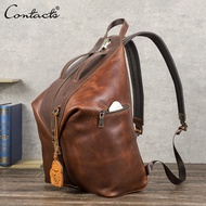 กระเป๋าเป้สะพายหลังรองเท้าผู้ชายหนังแท้ของคอนแทคกระเป๋านักเรียนดีไซน์ Gembok KATA Sandi กระเป๋าเป้ท่